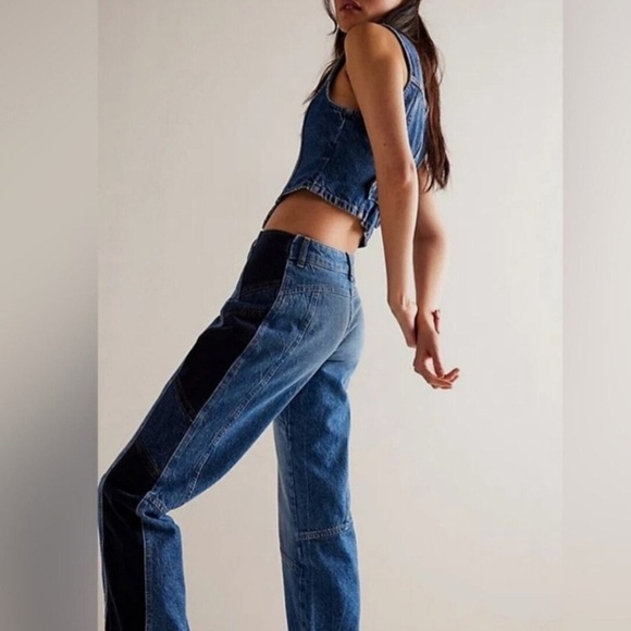 FREE PEOPLE Moonlit Moto Slim Bootcut Jeans - Picture 3 of 12